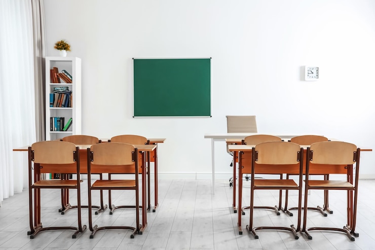Foto interieur van het klaslokaal