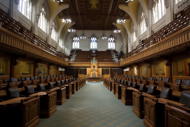 Foto interieur van het parlement ai gegenereerd