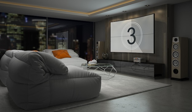 Interieur van moderne design kamer 3D-rendering