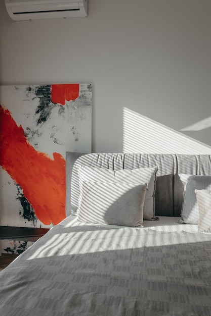 Foto interieur van woonkamer met bed