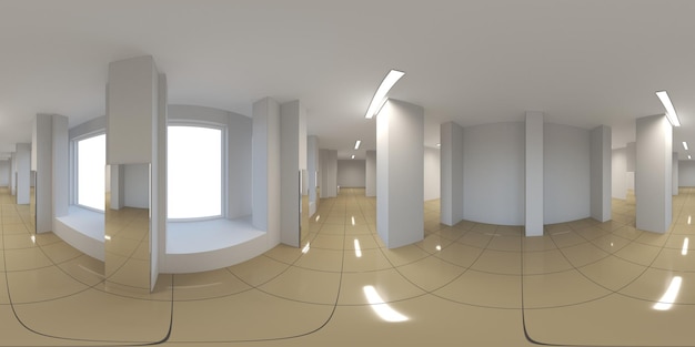 Interieur visualisatie bolvormig panorama 3D illustratie cg render