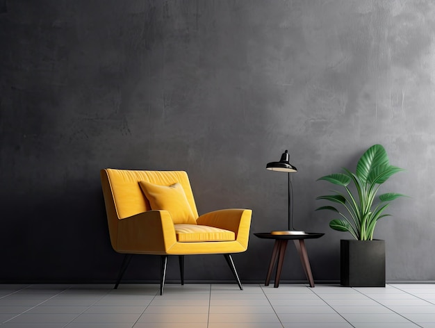Interieur woonkamer met stoel en decoraties Scandinavisch design Generatieve AI