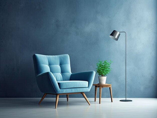 Foto interieur woonkamer met stoel en decoraties scandinavisch ontwerp generatieve ai