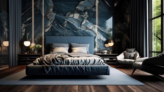 Interieurontwerp van een gezellige en stijlvolle slaapkamer
