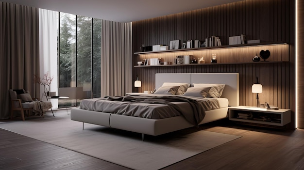 Interieurontwerp van een moderne slaapkamer