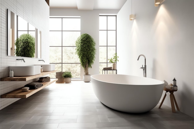Foto interieurontwerp van een mooie moderne badkamer 3d rendering modern toilet of badkamer in hotel of huis