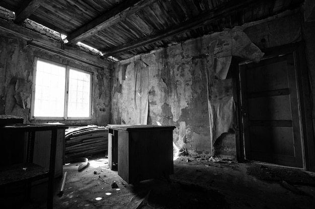 Interior of abandoned building