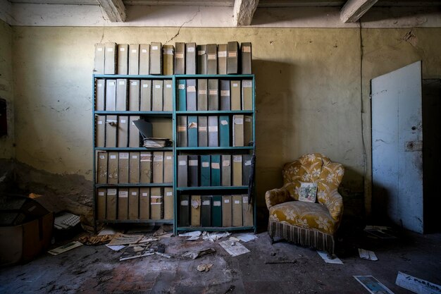 Photo interior of abandoned building