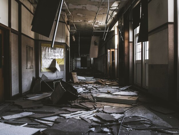 Interior of abandoned building