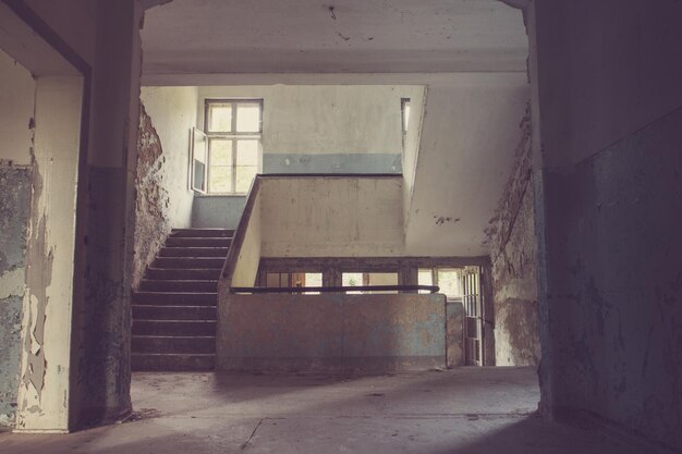 Photo interior of abandoned building