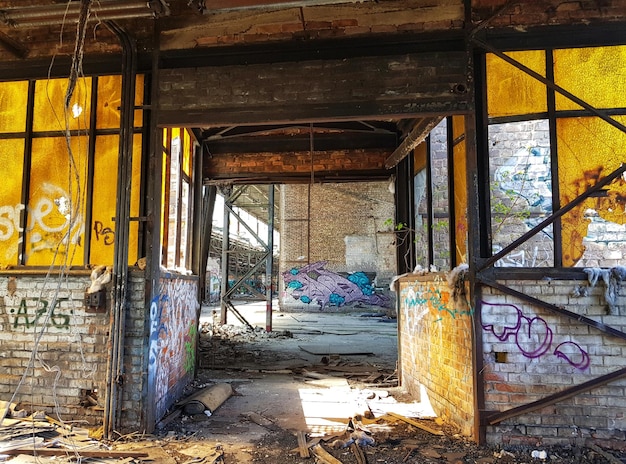 Photo interior of abandoned building