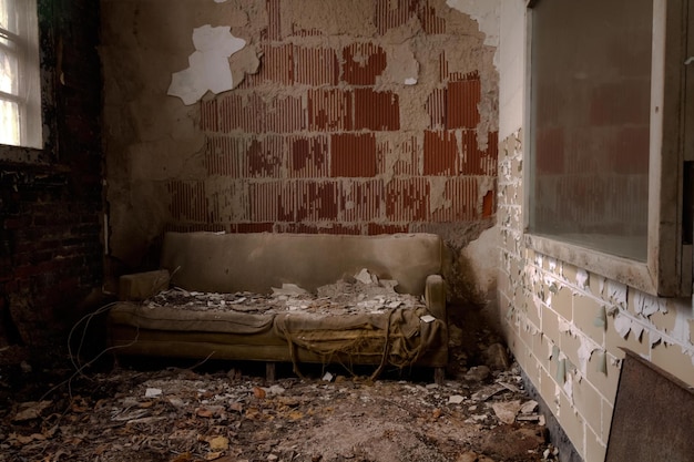 interior of abandoned building