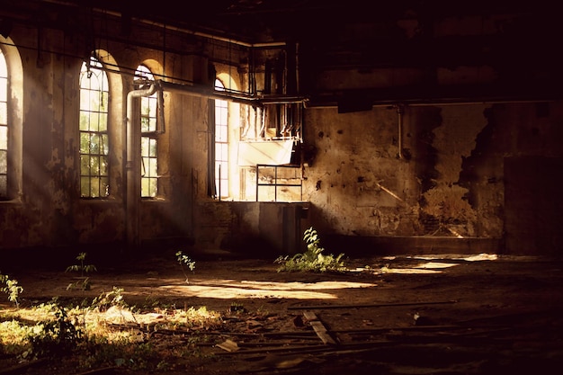 Photo interior of abandoned building