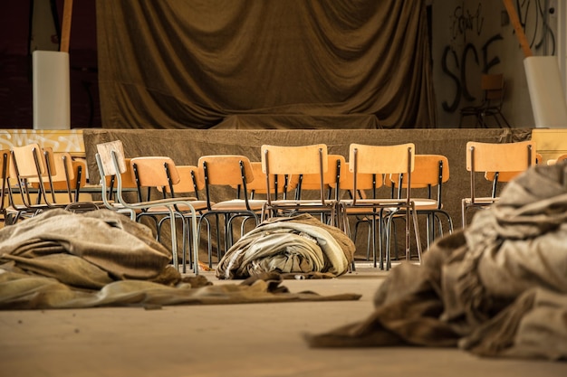 Photo interior of abandoned building