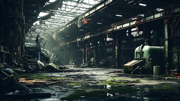 Interior of abandoned factory