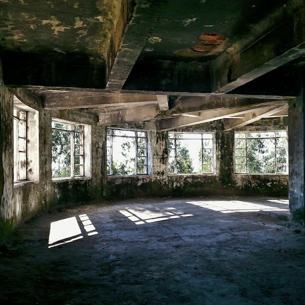 Photo interior of abandoned room of building