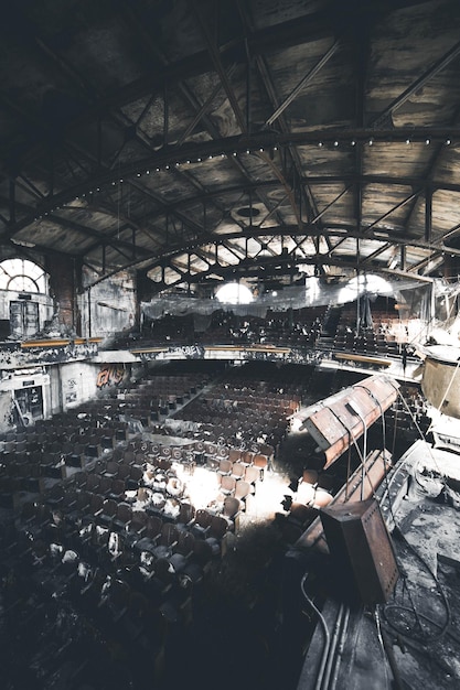 Photo interior of abandoned theater