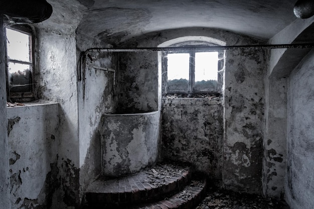 Photo interior of abandoned washhouse