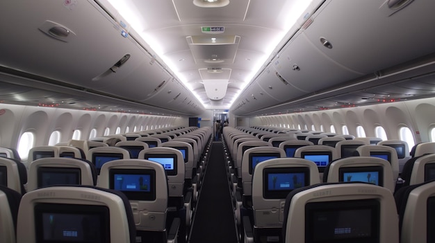 Interior of Airbus A321 With Seating Rows