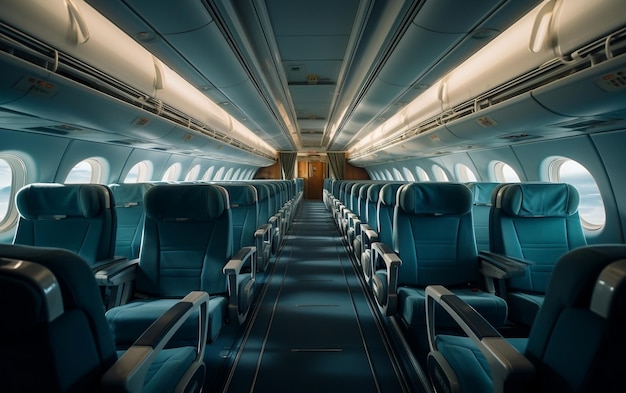 The interior of an airplane AI