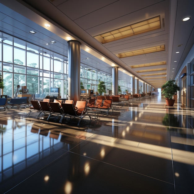 Interior of the airport terminal