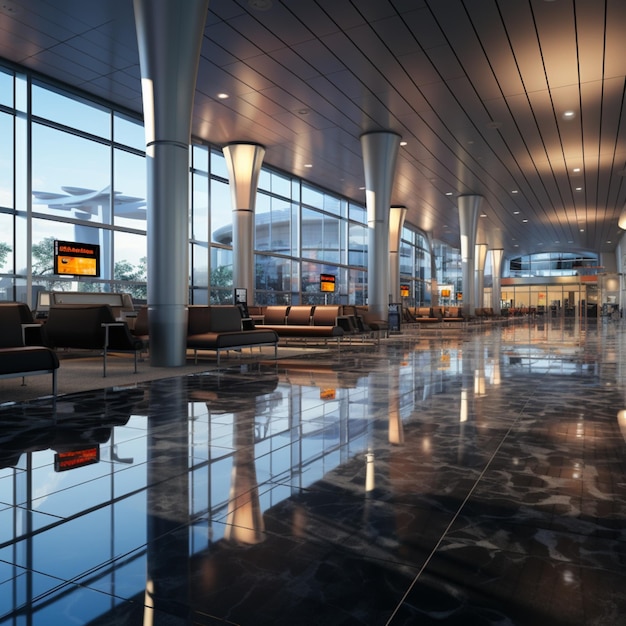 Photo interior of the airport terminal