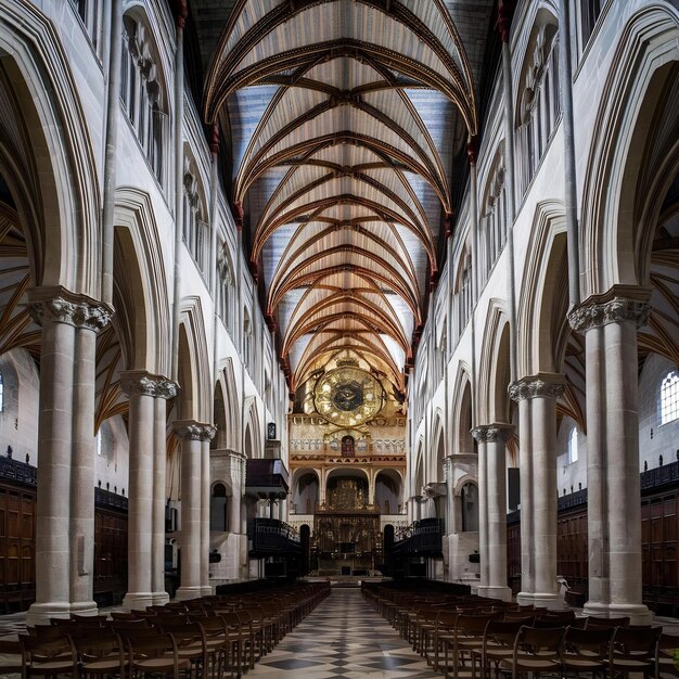 Photo interior of almudena cathedral