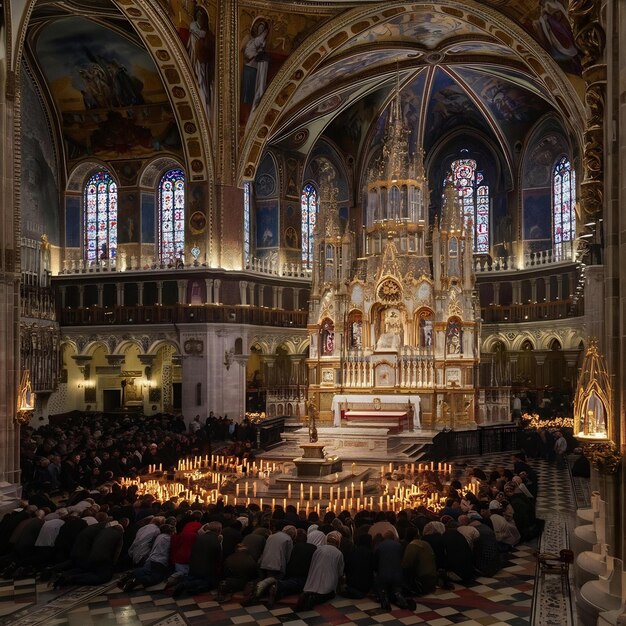 Interior of almudena cathedral