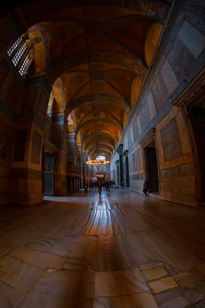 interior of ancient basilica Hagia Sophia