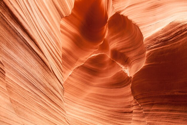 Interior of Antelope Canyon, woderful orange waves made of stone