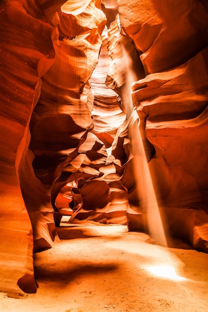 Interior of Antelope Canyon, woderful orange waves made of stone