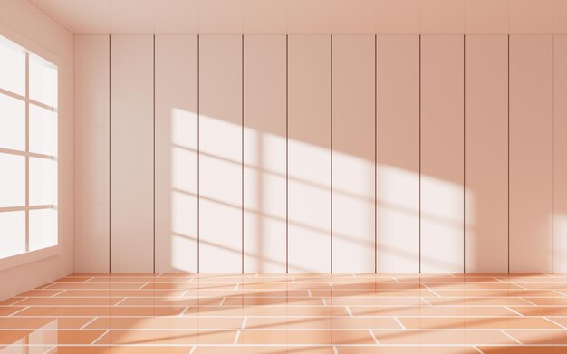 Interior architecture with light and shadow 3d rendering