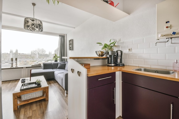 Interior of a beautiful kitchen of an elite house