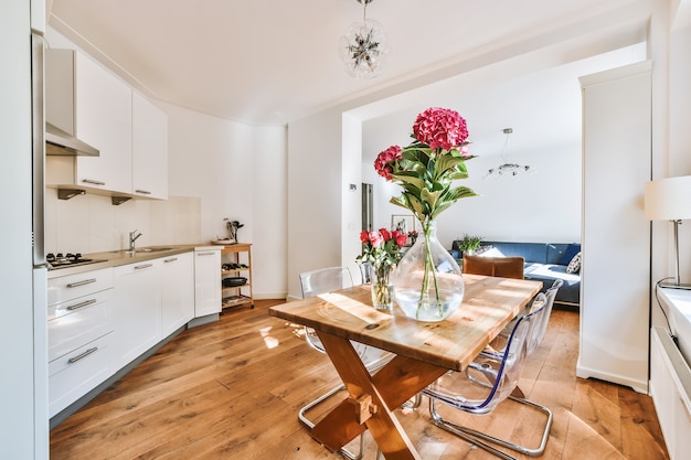 Interior of a beautiful kitchen of an elite house