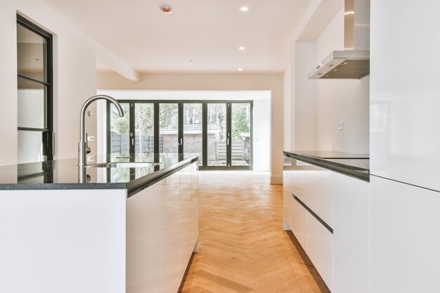 Interior of a beautiful kitchen of an elite house