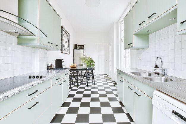 Interior of a beautiful kitchen of an elite house