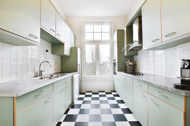 Interior of a beautiful kitchen of an elite house