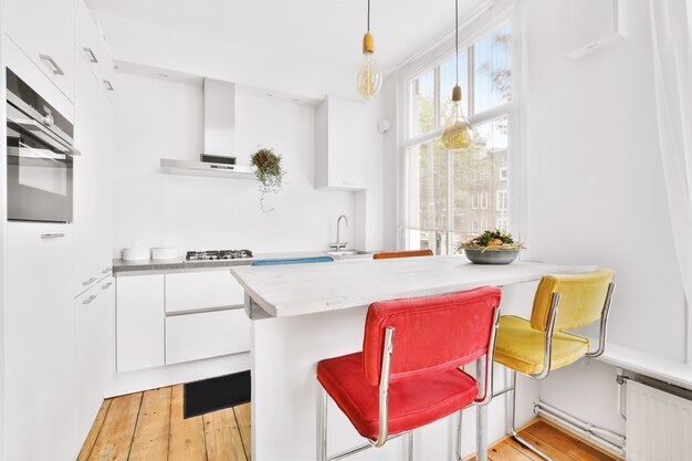 Interior of a beautiful kitchen of an elite house