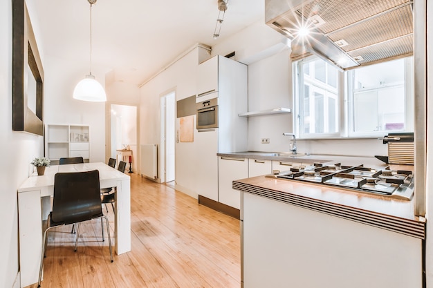 Interior of a beautiful kitchen of an elite house