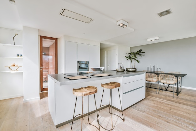 Interior of a beautiful kitchen of an elite house