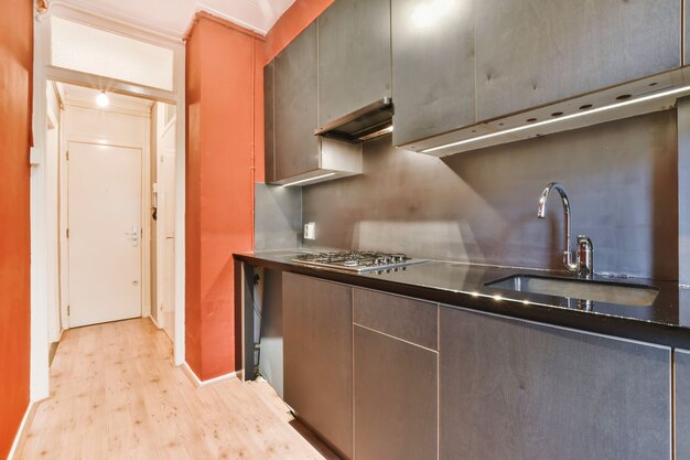 Interior of a beautiful kitchen of an elite house