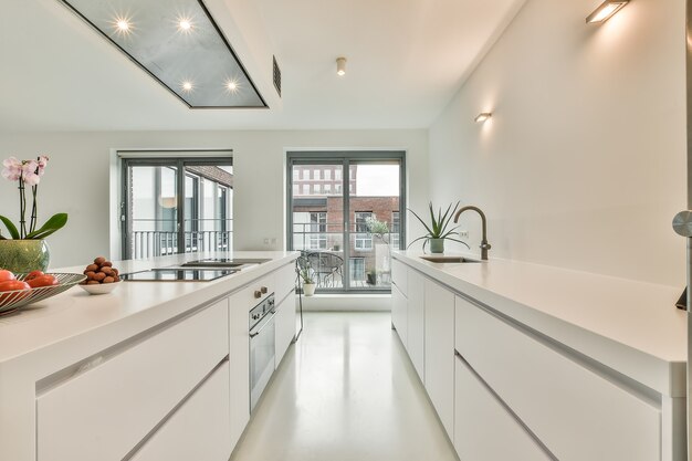 Interior of a beautiful kitchen of an elite house