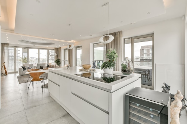 Interior of a beautiful kitchen of an elite house