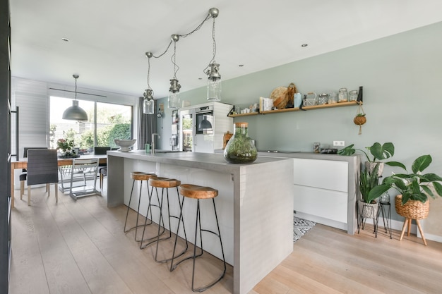 Interior of a beautiful kitchen of an elite house