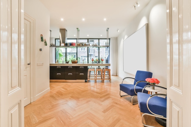 Interior of a beautiful kitchen of an elite house