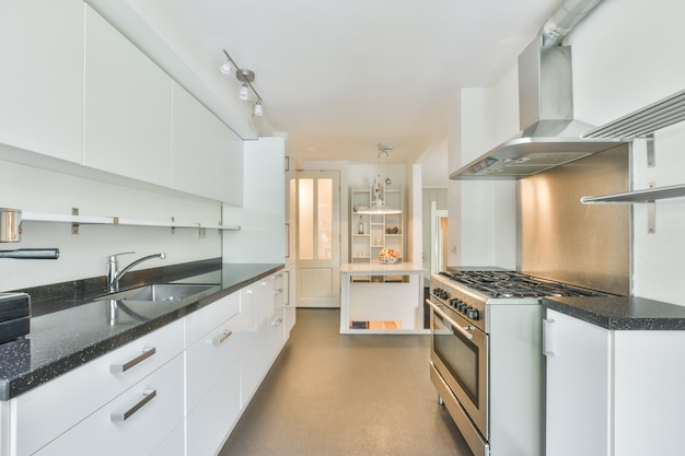 Interior of a beautiful kitchen of an elite house