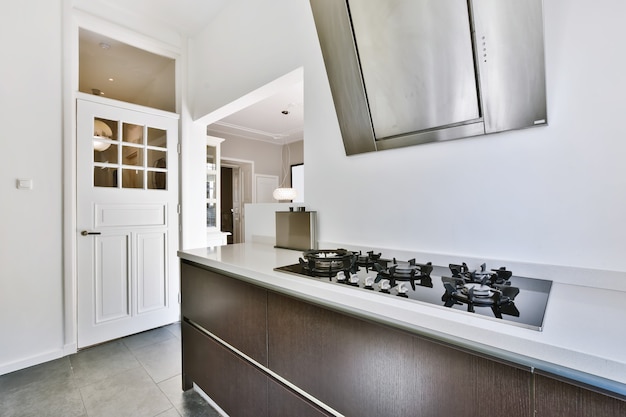 Interior of a beautiful kitchen of an elite house