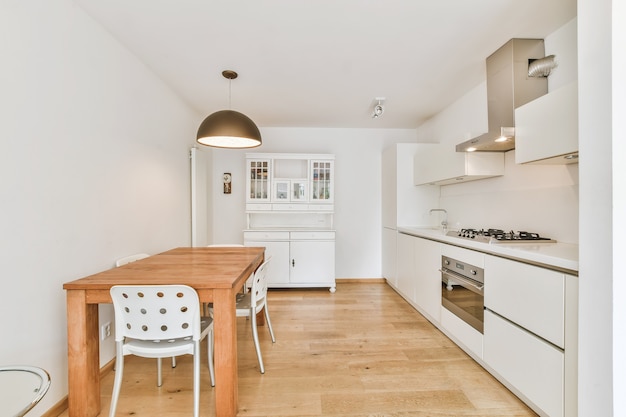 Interior of a beautiful kitchen in modern apartment