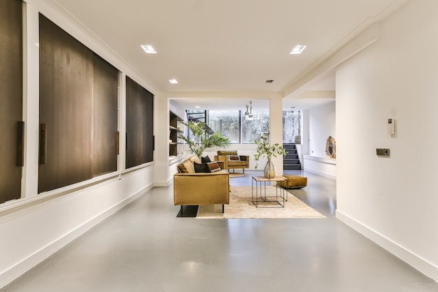 Photo interior of a beautiful living room of an elite house