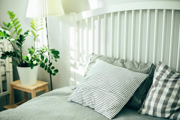 Photo interior of bedroom at home